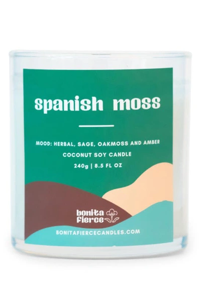 Bonita Fierce Spanish Moss Candle In White/ Green