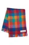 Acne Studios Checked Alpaca Wool-blend Blanket In Pink/yellow/blue