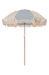 Business & Pleasure Premium Beach Umbrella In 70s Panel Santorini Blue Cream
