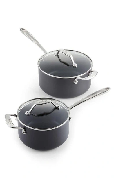 All-clad Essentials Nonstick Sauce Pans Set In Black