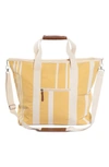 Business & Pleasure Co. Cooler Tote In Vintage Yellow Stripe