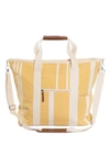 Business & Pleasure Cooler Tote In Vintage Yellow Stripe