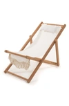 Business & Pleasure Premium Fringed Canvas Sling Chair In Antique White
