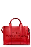 Marc Jacobs The Leather Medium Tote Bag In True Red