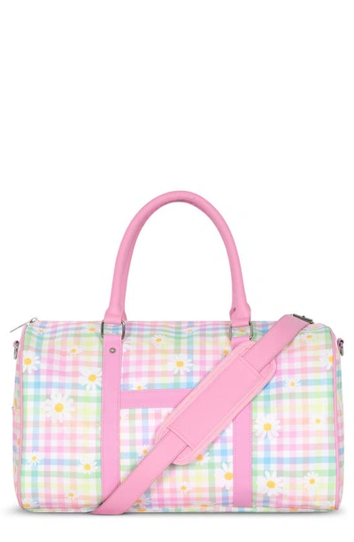 Iscream Kids' Girl's Daisy Gingham Duffel Bag In Pink