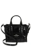 Marc Jacobs The Crinkle Leather Mini Tote Bag In Black