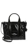Marc Jacobs The Crinkle Leather Medium Tote Bag In Black