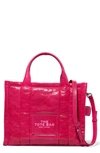 Marc Jacobs Medium The Shiny Crinkle Tote Bag In Magenta