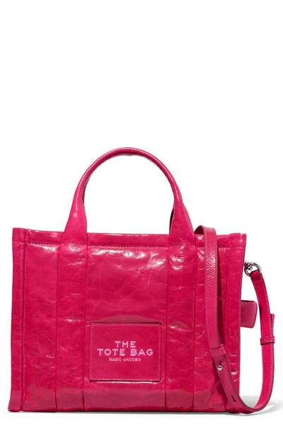 Marc Jacobs Medium The Shiny Crinkle Tote Bag In Pink
