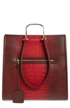 Alexander Mcqueen The Tall Story Leather Tote In Red