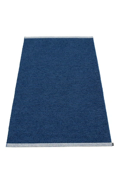 Pappelina Mono Rug In Dark Blue