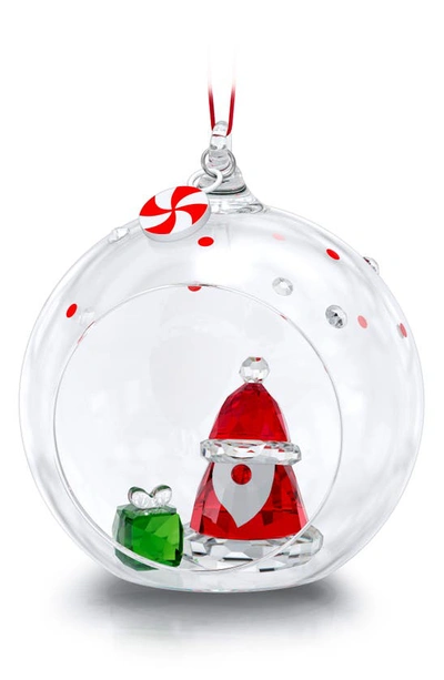 Swarovski Holiday Cheers Santa Claus Ball Ornament In Dark Multicolor