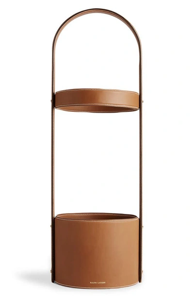 Polo Ralph Lauren Brennan Leather Umbrella Stand In Saddle