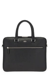Ferragamo Revival Gancini Leather Briefcase In Nero
