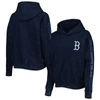 THE WILD COLLECTIVE THE WILD COLLECTIVE NAVY BOSTON RED SOX MARBLE PULLOVER HOODIE