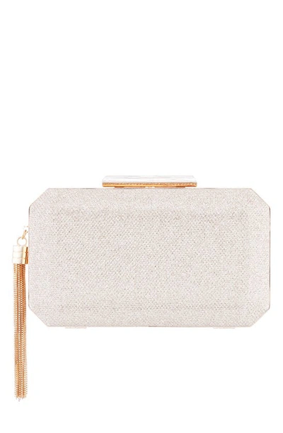 Nina Bellaria Minaudière Clutch In Soft Platino