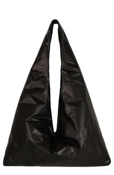 Kassl Anchor Medium Oiled Canvas Crossbody Bag In Black