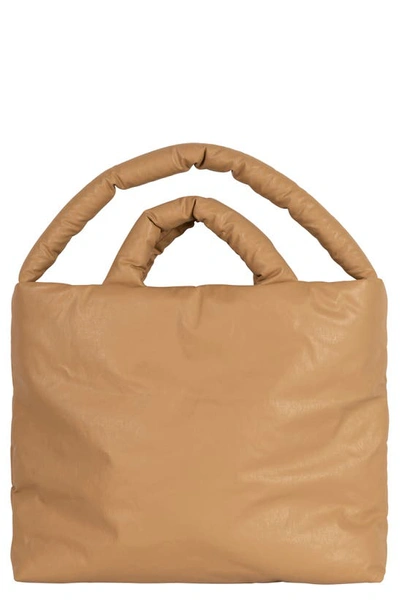 Kassl Large Oiled Canvas Pillow Bag In Latte