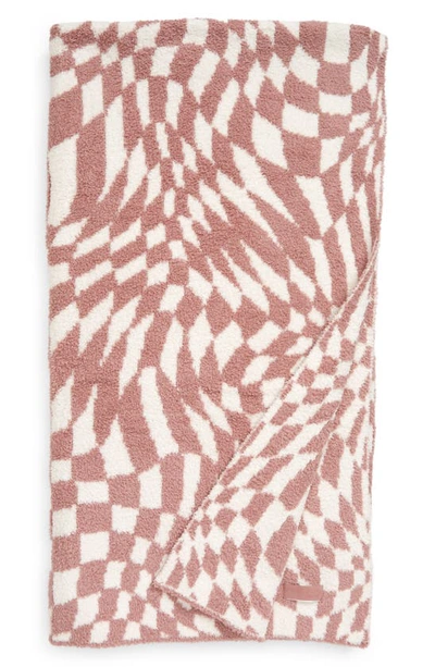 Barefoot Dreams Cozychic™ Checkered Throw Blanket In Rose Quartz/ Cream