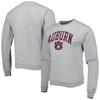 League Collegiate Wear Heather Gray Auburn Tigers 1965 Arch Essential Fleece Pullover Sweatshirt In Gray
