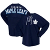 Fanatics Branded Navy Toronto Maple Leafs Spirit Lace-up V-neck Long Sleeve Jersey T-shirt In Navy