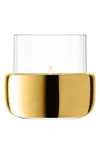 Lsa Aurum Tealight Holder Vase In Clear/ Gold