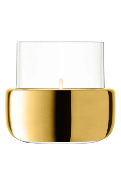 Lsa Aurum Tealight Holder Vase In Clear/ Gold