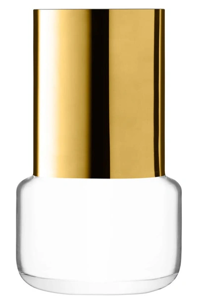 Lsa Aurum Extra-small Lantern Vase In Clear/ Gold