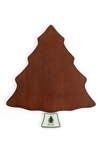 Spode Christmas Tree 2-piece Wooden Cheese Board And Spreader In Green