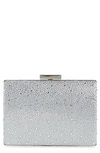 OLGA BERG GABBY METALLIC HOT FIX CRYSTAL CLUTCH