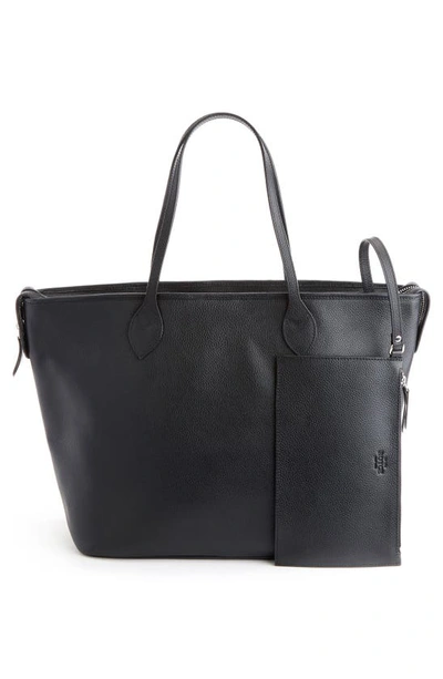 Royce New York Personalized Leather Tote With Wristlet In Black- Deboss