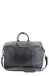 Royce New York Personalized Weekend Leather Duffle Bag In Black- Deboss