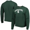 League Collegiate Wear Green Michigan State Spartans 1965 Arch Essential Fleece Pullover Sweatshirt In Green