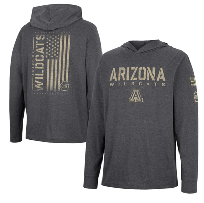 Colosseum Charcoal Arizona Wildcats Team Oht Military Appreciation Hoodie Long Sleeve T-shirt