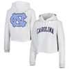 League Collegiate Wear Ash North Carolina Tar Heels 2-hit 1636 Cropped Pullover Hoodie In Ash