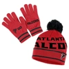 WEAR BY ERIN ANDREWS WEAR BY ERIN ANDREWS  RED ATLANTA FALCONS DOUBLE JACQUARD CUFFED KNIT HAT WITH POM AND GLOVES SET