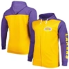 FANATICS FANATICS BRANDED GOLD/PURPLE LOS ANGELES LAKERS BIG & TALL DOWN AND DISTANCE FULL-ZIP HOODIE