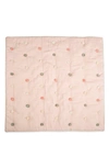 Crane Baby Pompom Cotton Muslin Baby Blanket In Pink/ White