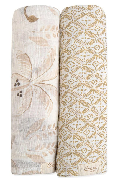 CRANE BABY CRANE BABY 2-PACK ASSORTED SWADDLE BLANKETS