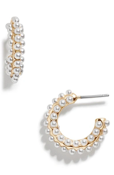 Baublebar Nina Micro Faux Pearl Earrings In White/gold