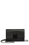 Christian Louboutin Carasky Leather Clutch In Black