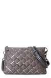 Mz Wallace Crosby Pippa Large Sequin Quilted Crossbody Bag In Magnet Sequin