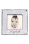 Mariposa Beaded Baby Girl Frame In Silver