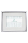 Mariposa White Leather Photo Frame With Metal Border, 5" X 7" In White