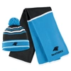 Wear By Erin Andrews Blue Carolina Panthers Colorblock Cuffed Knit Hat With Pom And Scarf Set In Blue