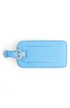 Royce New York Signature Luggage Tag In Light Blue - Silver Foil
