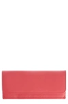 Royce New York Rfid Blocking Clutch Wallet In Red - Silver Foil