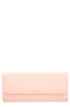 Royce New York Personalized Rfid Blocking Leather Clutch Wallet In Light Pink - Gold Foil