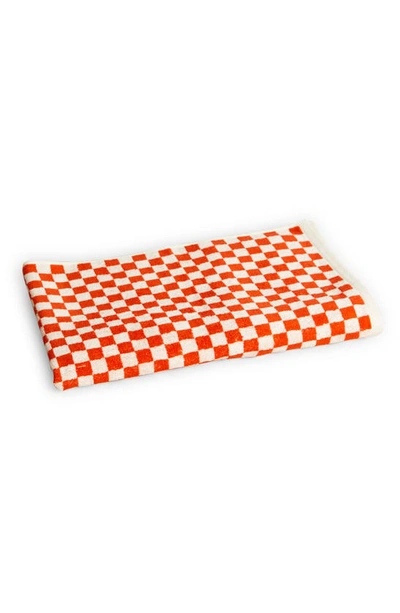 Baina Beppu Organic Cotton Bath Mat In Orange