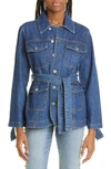 Simkhai Leora Organic Cotton Denim Cargo Jacket In Morro